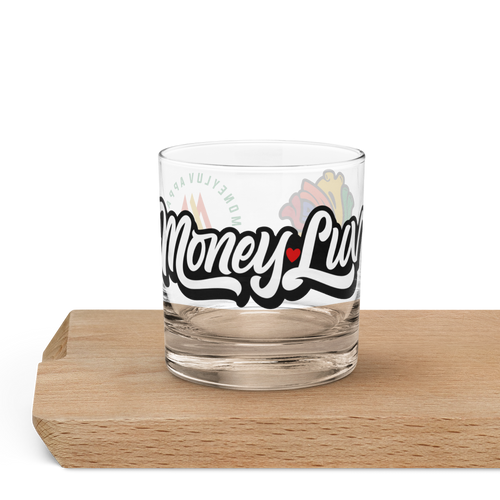 Money Luv rocks glass