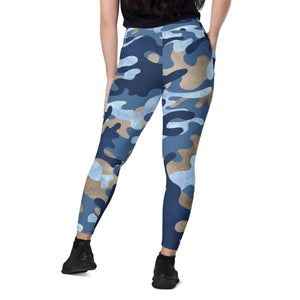 Blue Flage Leggings with pockets