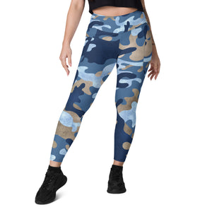 Blue Flage Leggings with pockets