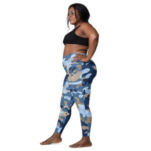 Blue Flage Leggings with pockets