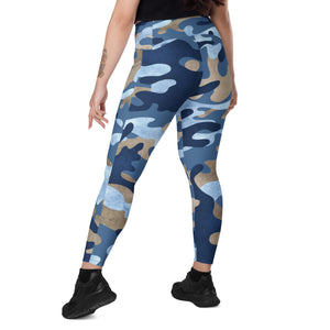 Blue Flage Leggings with pockets