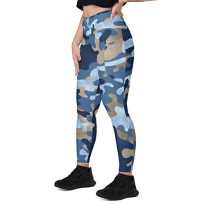 Blue Flage Leggings with pockets