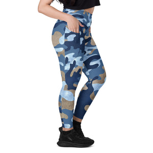 Blue Flage Leggings with pockets