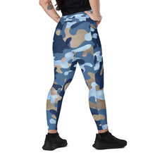 Blue Flage Leggings with pockets