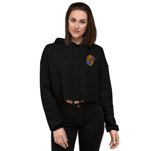 Multi Color Logo Crop Hoodie