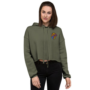 Multi Color Logo Crop Hoodie