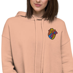 Multi Color Logo Crop Hoodie