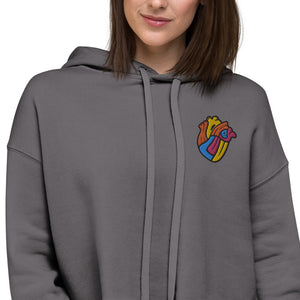 Multi Color Logo Crop Hoodie